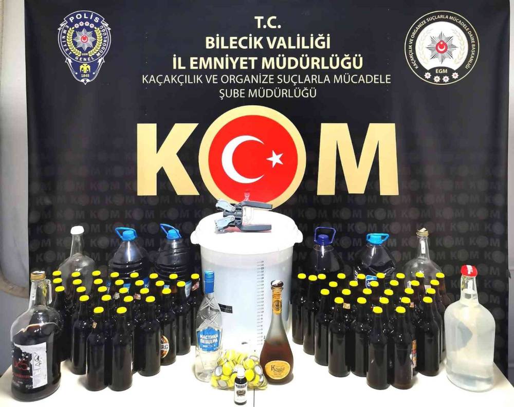Bilecik’te 79,45 litre etil alkol ele geçirildi