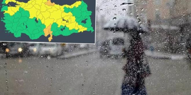 43 il için sarı ve turuncu kodlu alarm: Kuvvetli yağacak dikkatli olun