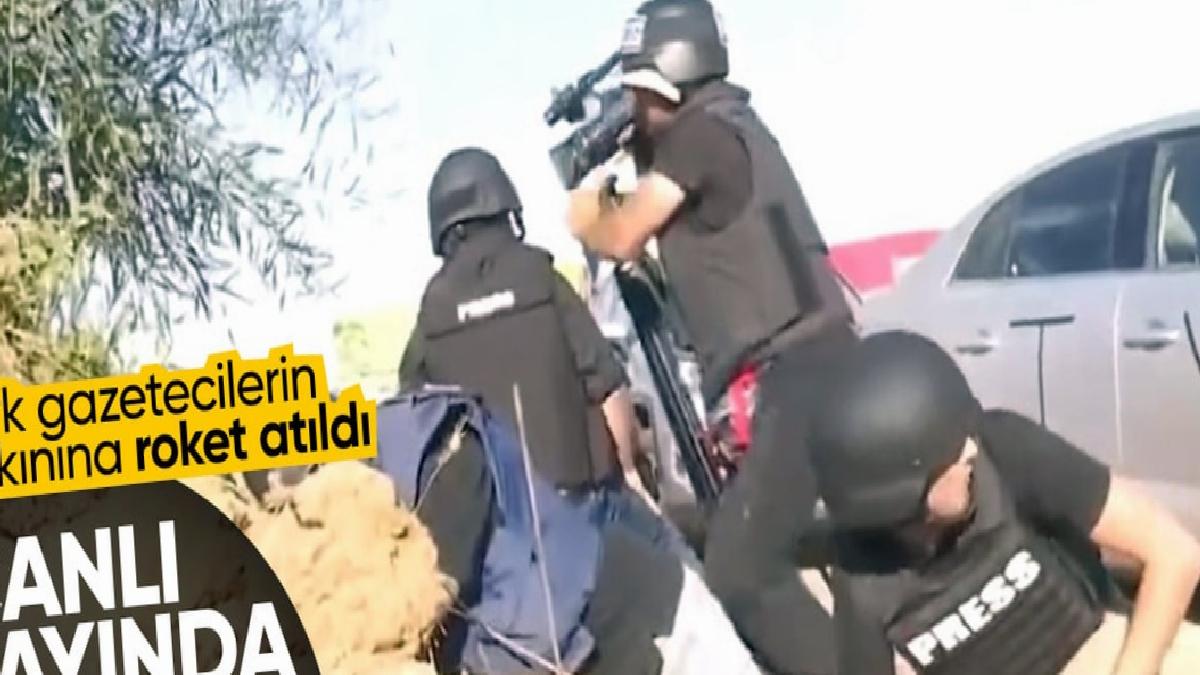 İsrail'den sıcak bilgi aktaran Türk muhabirin yanına canlı yayında roket düştü