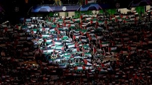 Celtic taraftarları, Şampiyonlar Ligi maçında Filistin bayrakları açtı