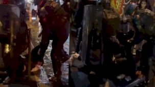 Fransa'da Filistin'e destek gösterisi! Polis göstericinin başını ezerek tutukladı