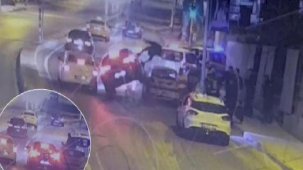 İstanbul'da dehşet anları! Bekçi aracın tavanına düştü