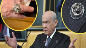 MHP Lideri Bahçeli'nin 100. yıla özel yüzük ve rozeti dikkat çekti