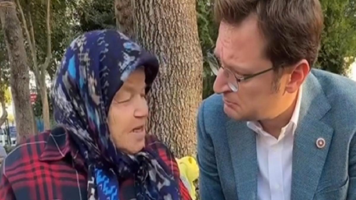 AK Parti Milletvekili Halit Yerebakan'ın yaşlı teyzeyle sohbeti