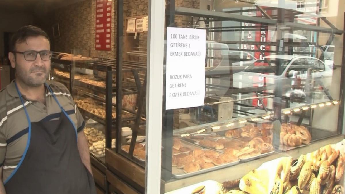 Arnavutköy'de esnaf çözüm arıyor: 100 TL bozuk para getirene 1 ekmek bedava