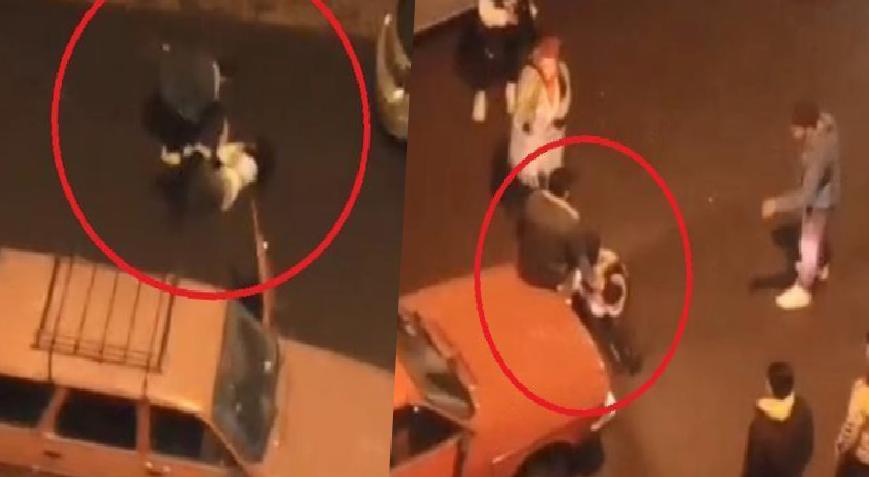 Çevredekiler yardıma koştu! Saçından sürüklediği kadını dakikalarca darp etti