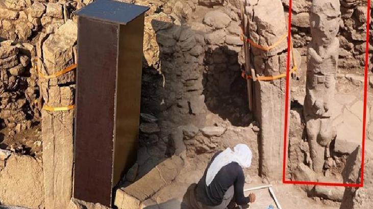 Karahantepe'deki insan heykeline 'kutulu koruma' tartışma yarattı