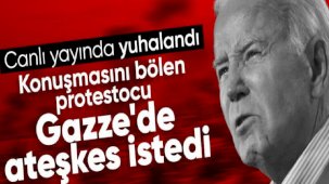 Filistin'i destekleyen protestocu Joe Biden'ı yuhaladı! Ateşkes istedi