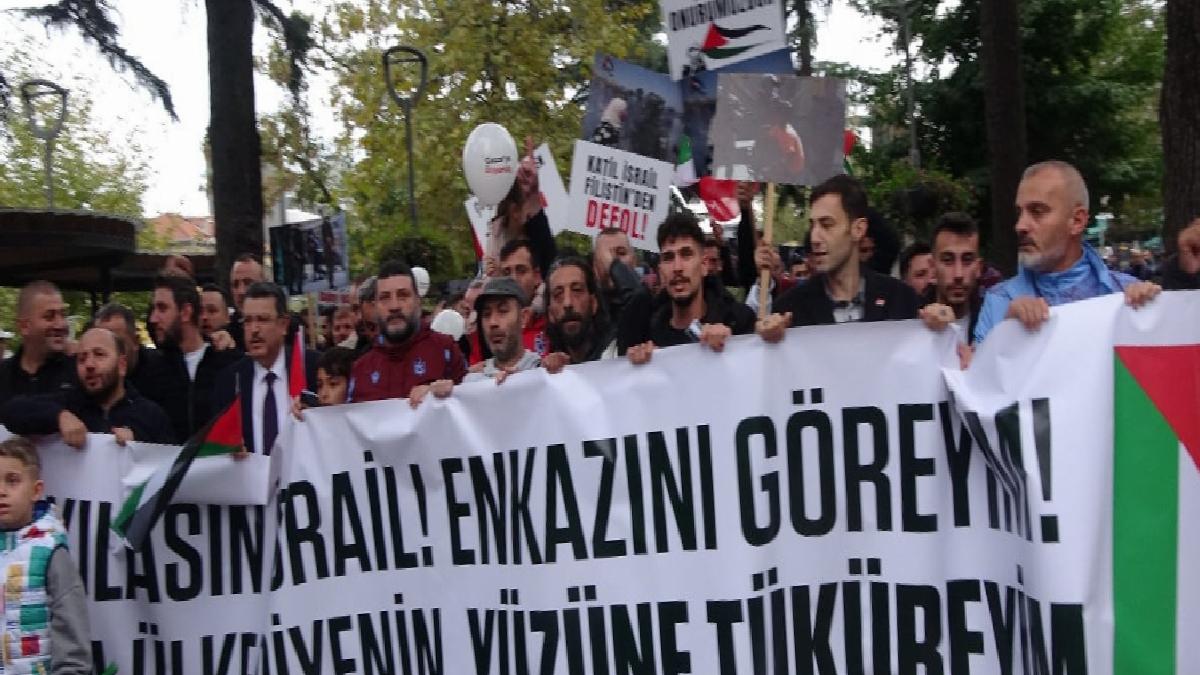 Trabzonspor taraftarından Filistin'e destek yürüyüşü