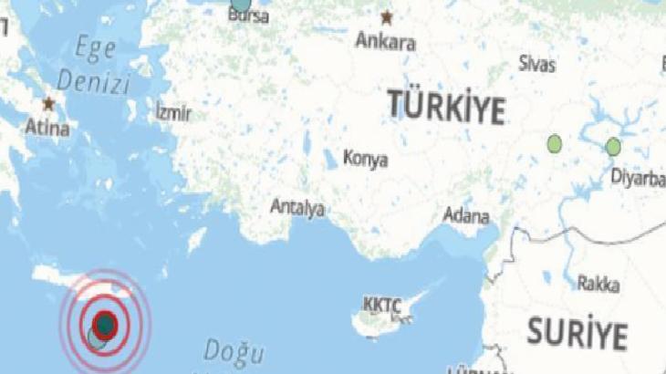 Akdeniz'de 4.1 büyüklüğünde deprem
