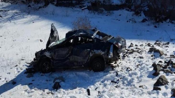 Erzurum'da bir araç şarampole uçtu: 1 ölü