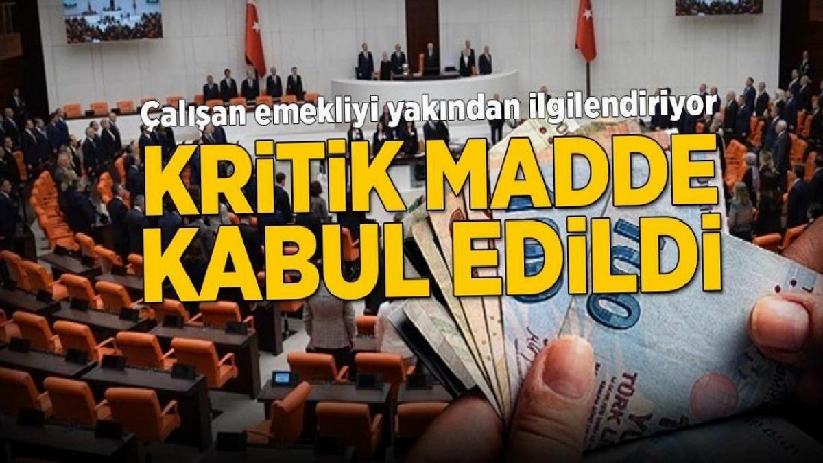 Son dakika: Çalışan emeklilere 5 bin TL ikramiye teklifi Meclis'ten geçti