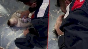 Jandarma 4 aylık bebeği böyle hayata döndürdü!