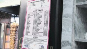 Kapıya, masaya ‘fiyat’ listesi