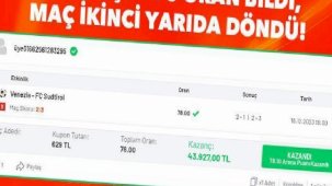 Tek maçta 78 oran bildi, maç ikinci yarıda döndü!