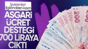 Yeni asgari ücret belli oldu! İşverene verilecek ücret desteği 700 TL'ye çıkarıldı