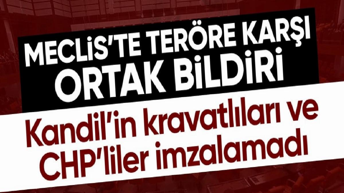 TBMM'de 4 partiden teröre karşı ortak bildiri: CHP ve DEM Parti katılmadı