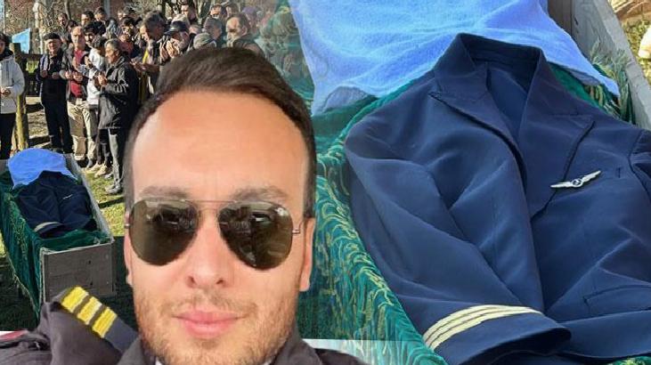 Üniforması tabuta serildi! Kazada can veren pilota acı veda