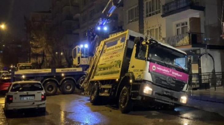 Ankara’da yağmur nedeniyle yol çöktü