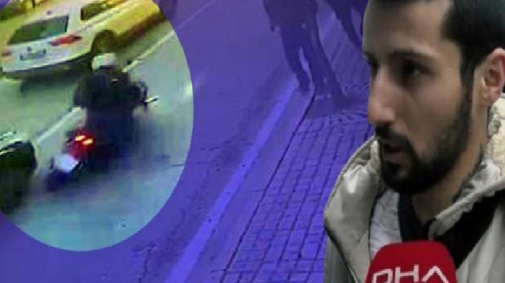 Kuryeye çarptı, metrelerce sürükledi! Otomobilden inip 'aracı ne hale getirdin' dedi!