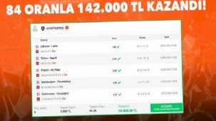 84 oranla 142.000 TL kazandı