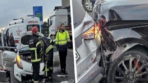 Kocaeli'de korkunç kaza! 4 araç birbirine girdi! Ortalık savaş alanına döndü