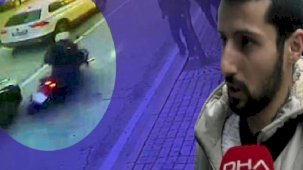 Kuryeye çarptı, metrelerce sürükledi! Otomobilden inip 'aracı ne hale getirdin' dedi!