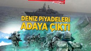 Marmaris açıklarında nefes kesen anlar! Deniz piyadeleri adaya çıktı