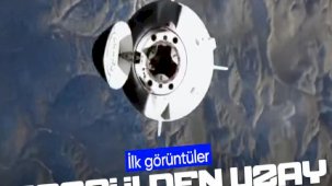 Uluslararası Uzay İstasyonu'na yaklaşan Crew Dragon kapsülünden ilk görüntüler