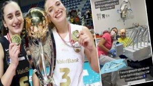 Vakıfbank'ta Ayça Aykaç ceviz dişini kırdı, eşi böyle paylaştı!