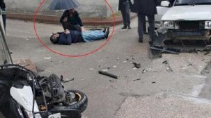 Yer: Bursa! Kazayı görür görmez koşarak geldi... Şemsiyeyle böyle bekledi