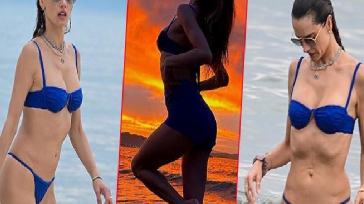 Yıllara meydan okuyor! Ünlü model plajda tenis oynadı