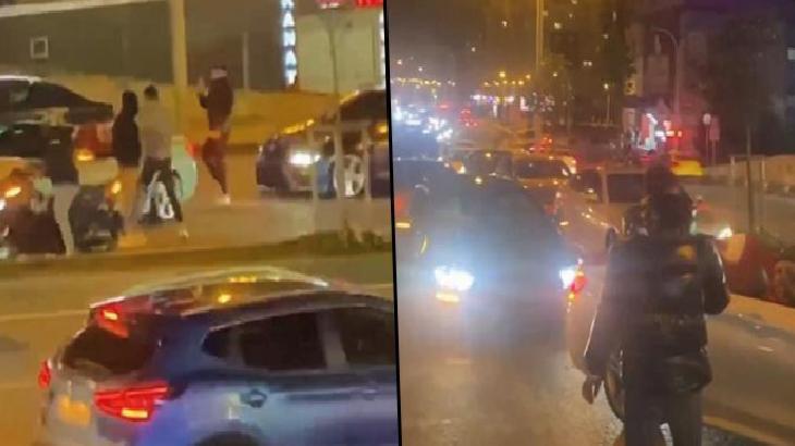 Başakşehir'de caddeyi trafiğe kapatan 6 araç sürücüsüne ceza yağdı