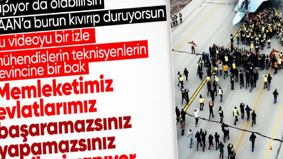 KAAN'ın ilk uçuşunun ardından eserlerine koşan mühendisler