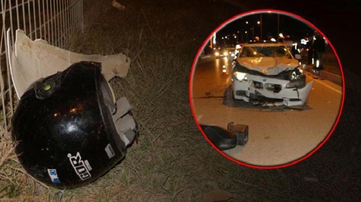 Otomobilin çarptığı motosikletteki 2 kişi ağır yaralandı