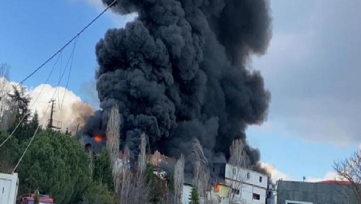 Son dakika: Kocaeli'de boya fabrikasında yangın