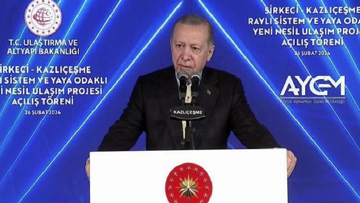 Son dakika... Sirkeci-Kazlıçeşme hattı açılıyor! Cumhurbaşkanı Erdoğan'dan önemli açıklamalar
