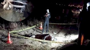 Burdur’da şarampole devrilen araç tanınmaz hale geldi: 2 ölü, 1 yaralı