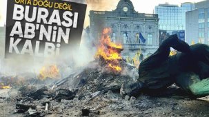Çiftçiler, Brüksel'de ortalığı savaş alanına çevirdi