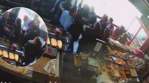 Fırın denetiminde gıda kontrol görevlilerine saldırı kamerada