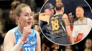 Isabelle Haak VakıfBank maçına damga vurdu! Cenk Tosun, Zehra Güneş ile sohbet etti