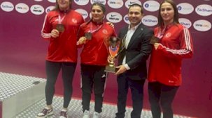 Kadın güreşçiler Avrupa ikincisi oldu!