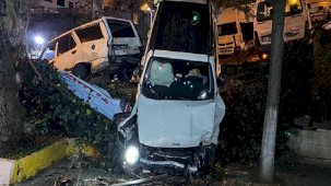 Virajı alamayan araç çay bahçesine uçtu!