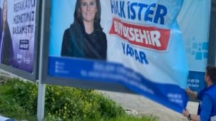 AK Parti şikayet dilekçesi vermişti! CHP'nin adayı Çerçioğlu'nun afişleri YSK kararıyla kaldırıldı