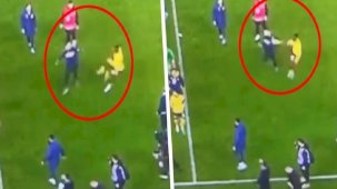 Batshuayi, sahaya inen Trabzonspor taraftarına döner tekme attı