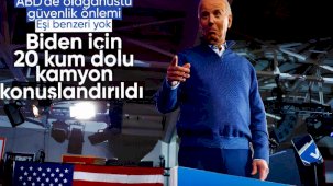 Biden'dan seçim kampanyasına özel güvenlik önlemi: 20 kum dolu kamyon konuşlandırıldı