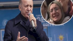 Cumhurbaşkanı Erdoğan, miting alanında ağlayan genç kızı teselli etti