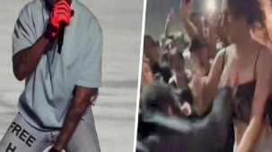 Kanye West'in konserinde ortalık karıştı! Trans birey önüne geçen herkesi yumrukladı