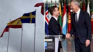 NATO'nun 32. üyesi olan İsveç'in bayrağı genel merkeze asıldı