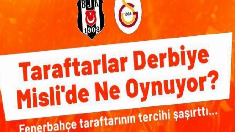 Taraftarlar Beşiktaş – Galatasaray derbisine Misli’de ne oynuyor? Fenerbahçe taraftarının tercihi şaşırttı…
